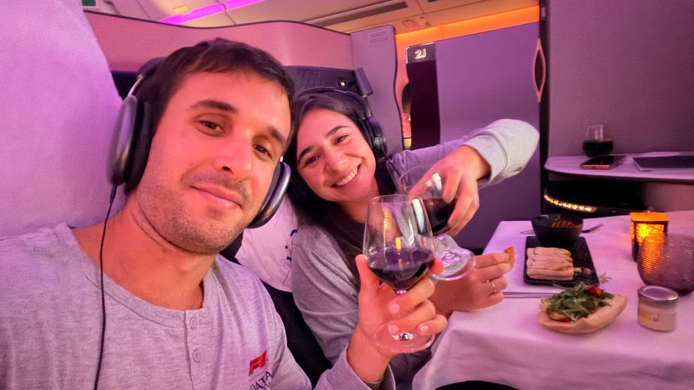 Brindis en el avión